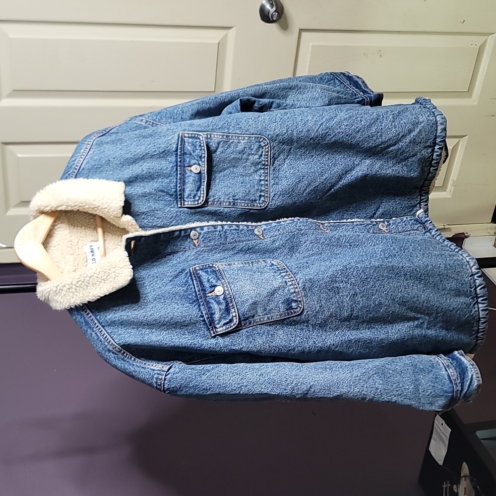 Old navy Sherpa-Lined Non-Stretch Jean Utility Shacket for Women XXL